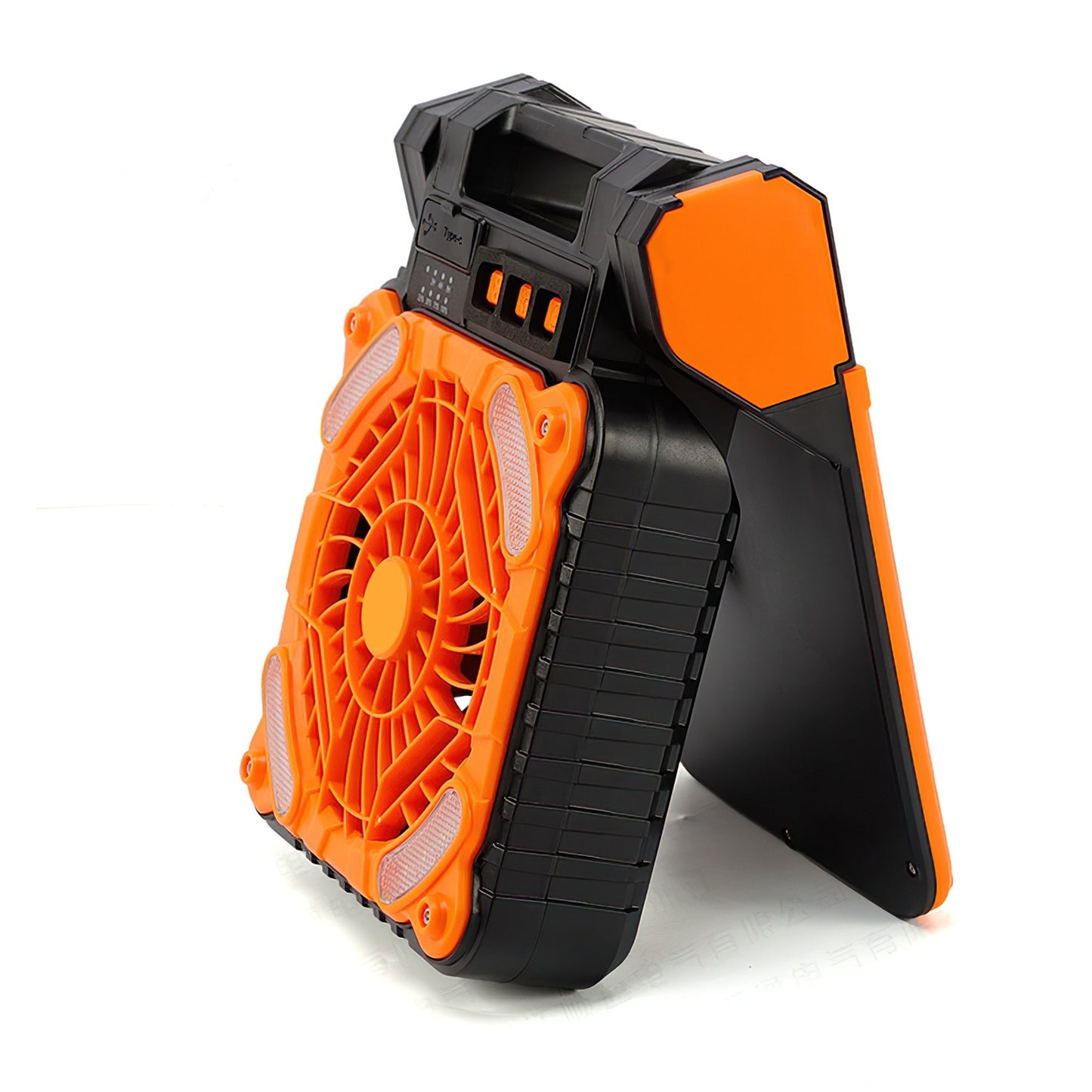 Ventilador Solar con Linterna LED 5200 mAh | 4 Velocidades, 3 Modos de Luz, Power Bank