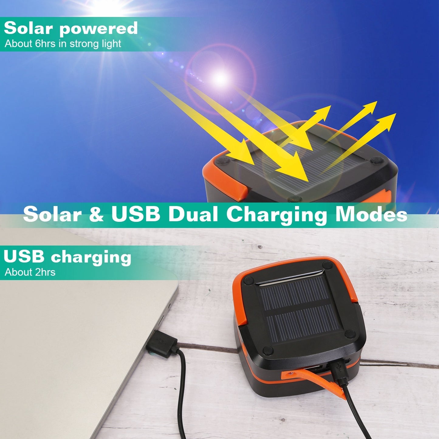 Linterna Solar Collapsible – Portátil y Recargable