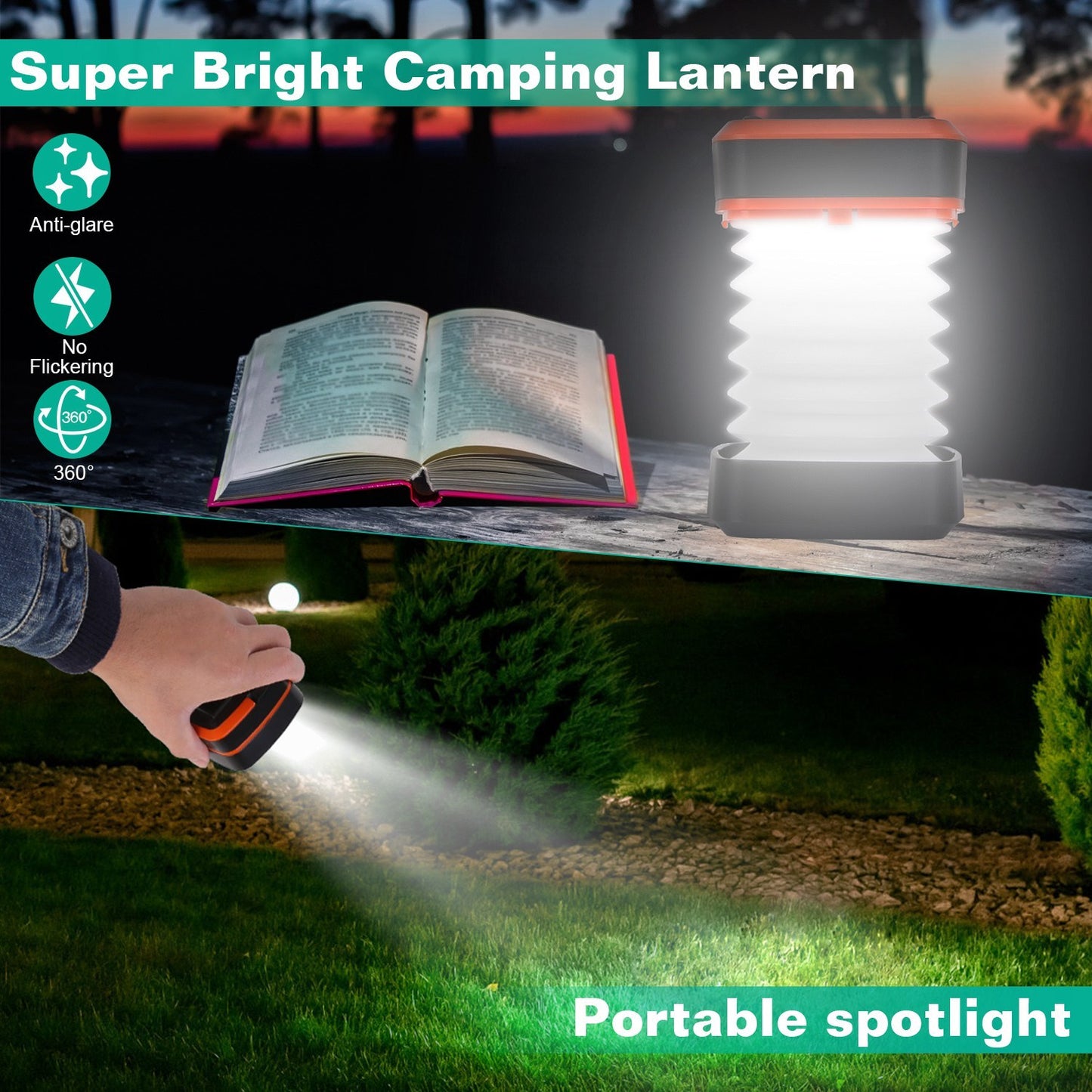 Linterna Solar Collapsible – Portátil y Recargable